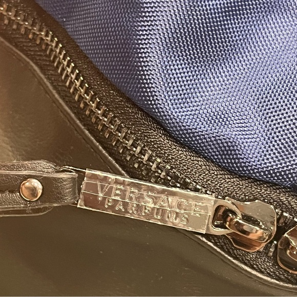 NEW Versace Parfums Navy Blue Drawstring Bucket Bag Backpack - Picture 6 of 9